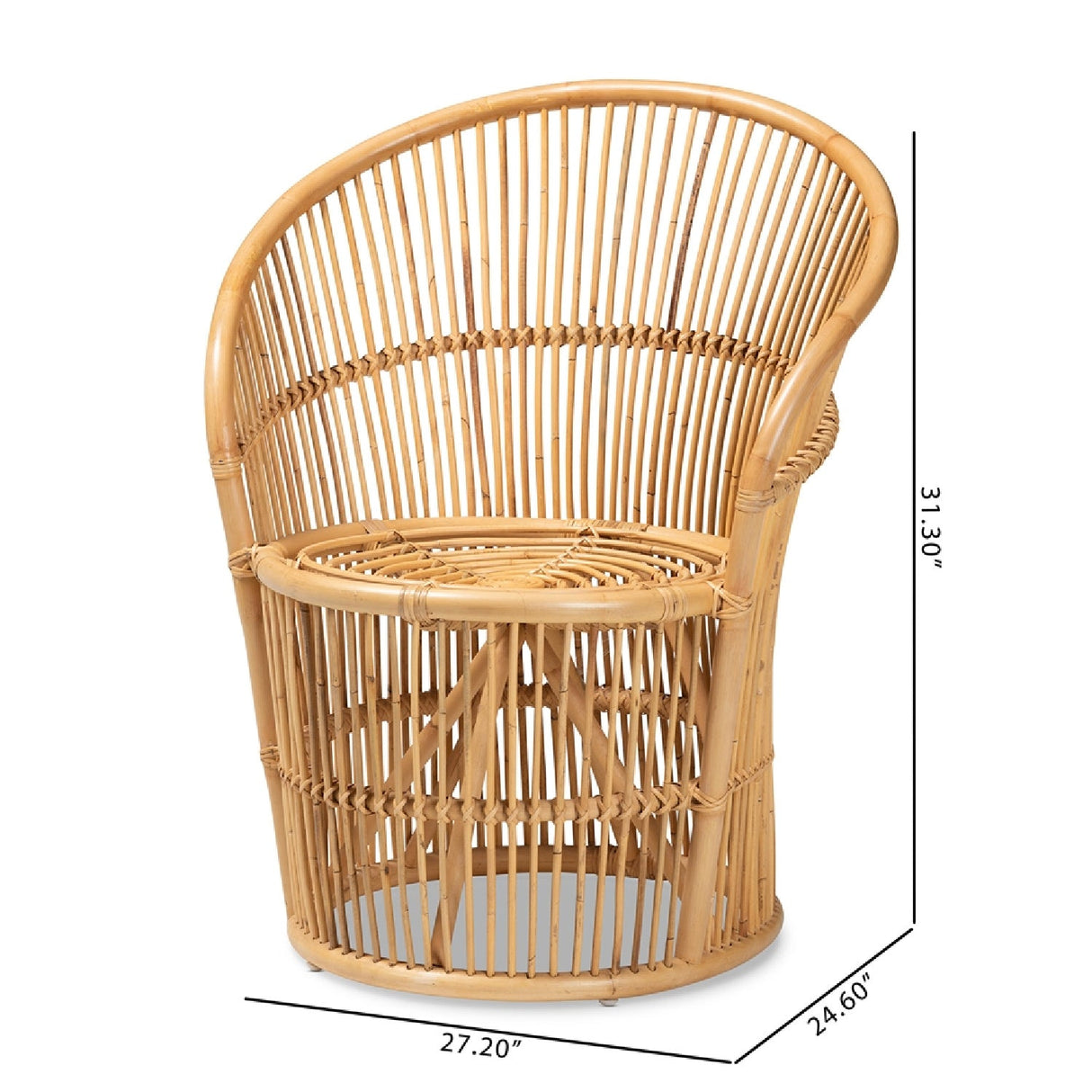 Modern European furniture - Rattan Round Base Accent Chair - www.oroa.com