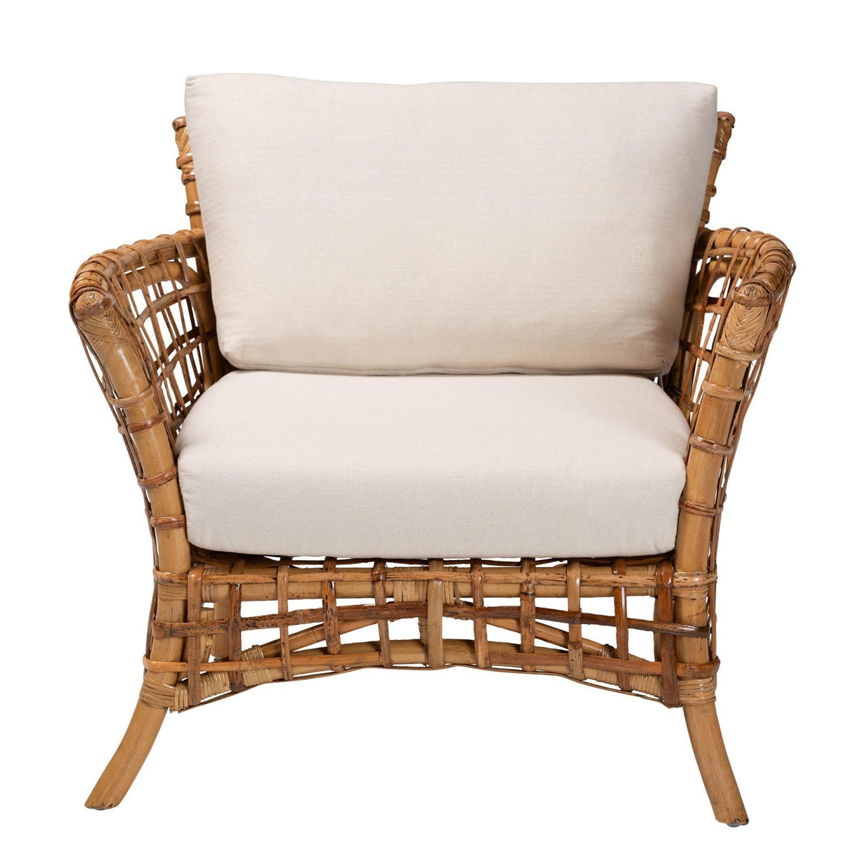 Modern European furniture - Rattan Flared Arm Lounge Chair - www.oroa.com