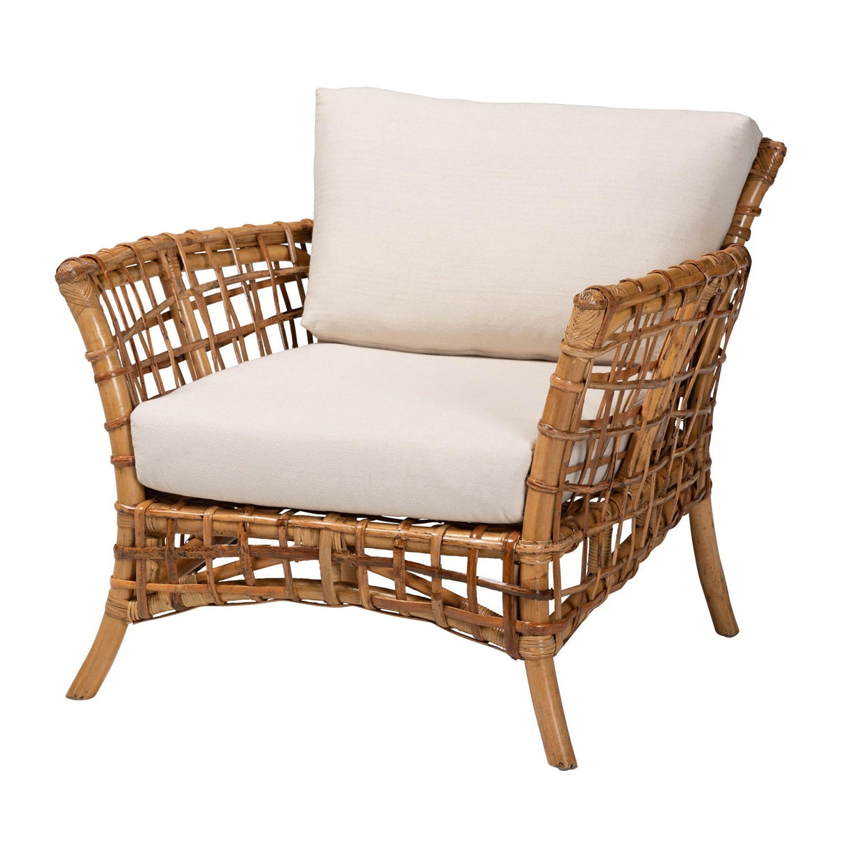 Modern European furniture - Rattan Flared Arm Lounge Chair - www.oroa.com
