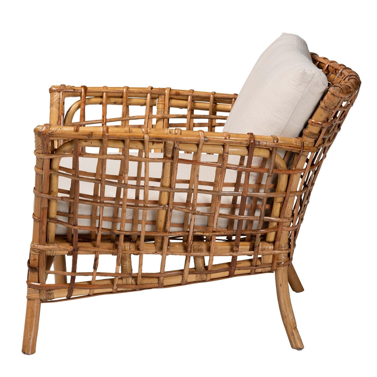 Modern European furniture - Rattan Flared Arm Lounge Chair - www.oroa.com
