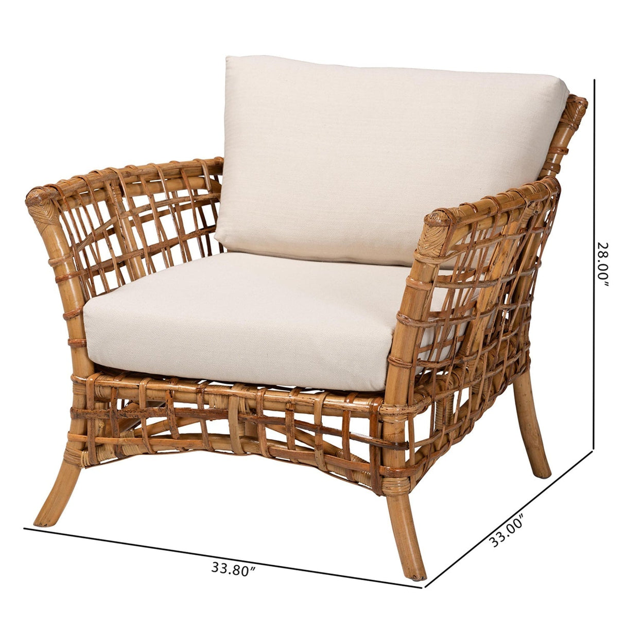 Modern European furniture - Rattan Flared Arm Lounge Chair - www.oroa.com