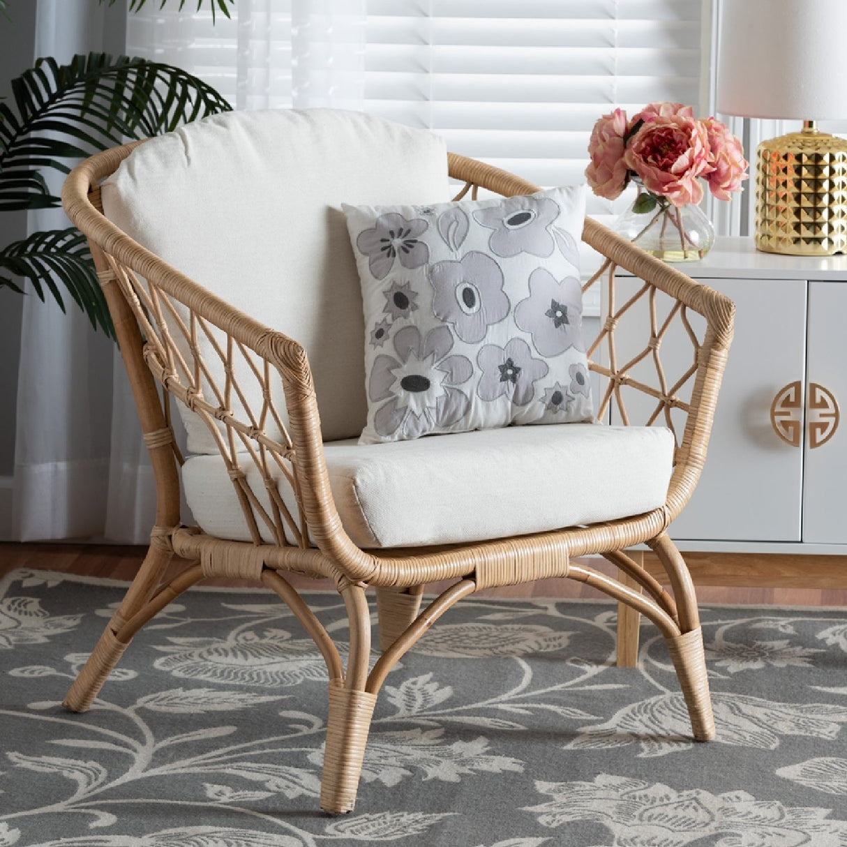 Modern European furniture - Openwork Rattan Accent Chair - www.oroa.com