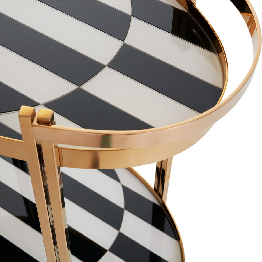 Painted Glass Bar Cart | Jonathan Adler Op Art | Oroa.com