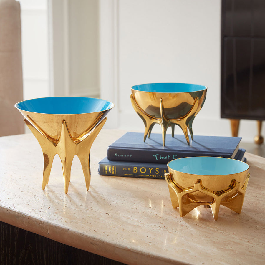 Blue Interior Brass Bowl S | Jonathan Adler Oscar | Oroa.com
