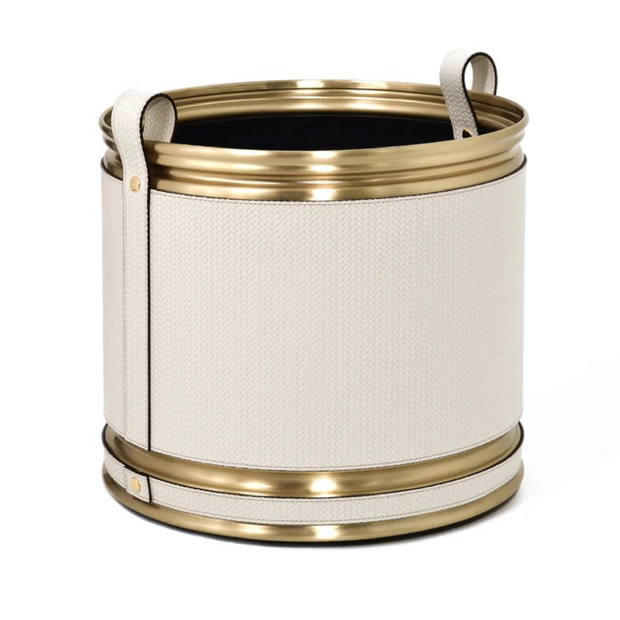 Leather Wheeled Cachepot | Pinetti | OROA.com