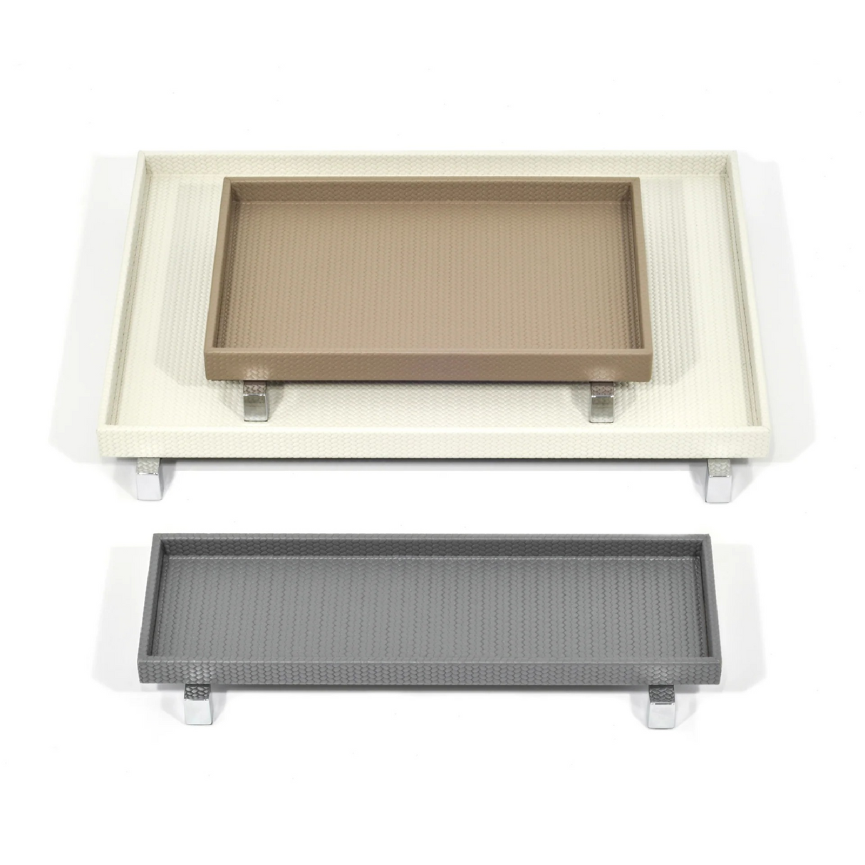 Metal Feet Leather Tray | Pinetti Rialto | OROA.com