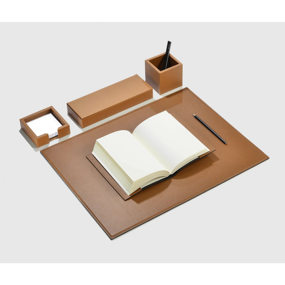 Open-Ended Leather Letter Tray | Pinetti | OROA.com