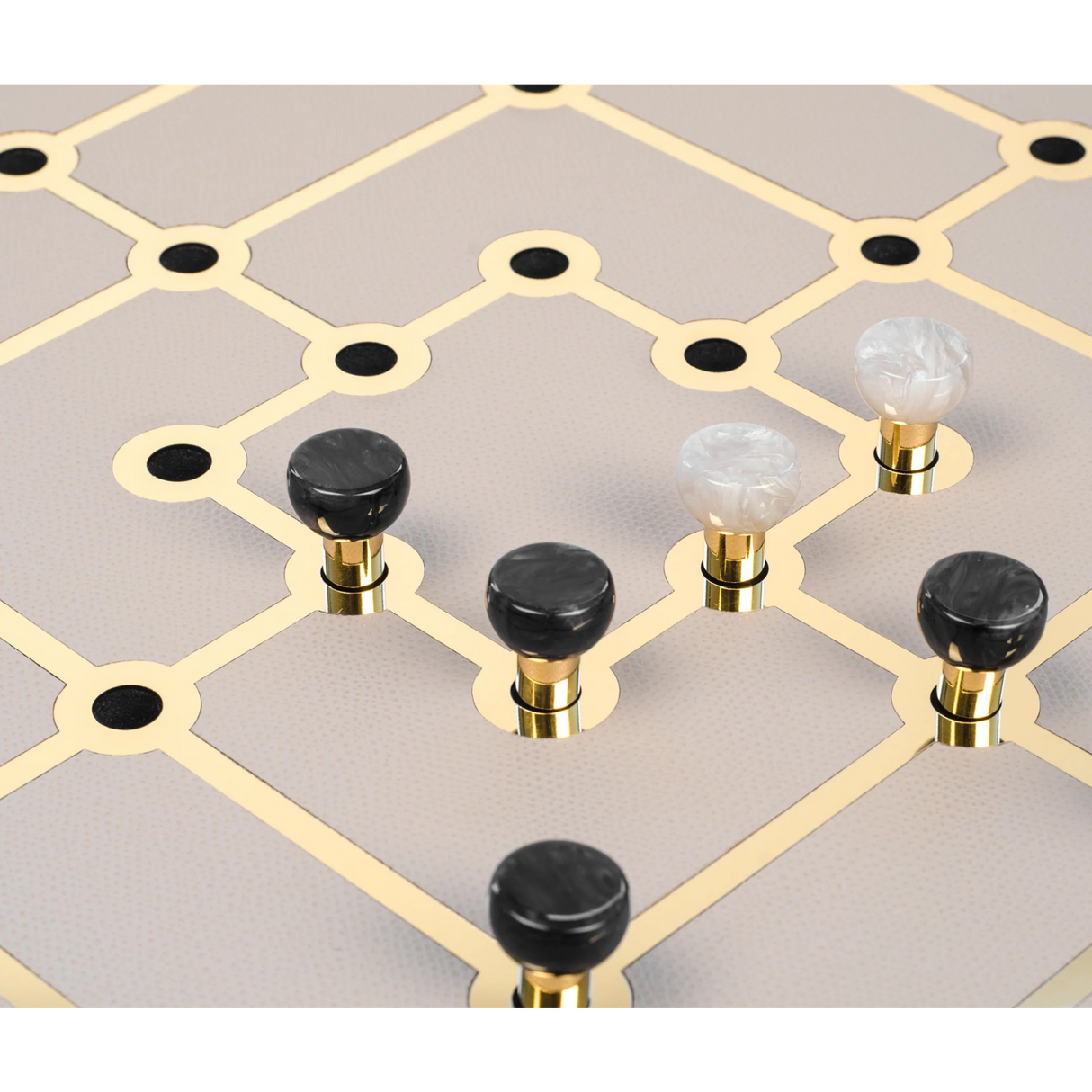 Gold Embellished Leather Game Set | Pinetti Mill | OROA.com