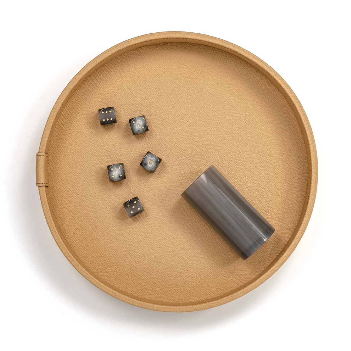 Round Leather Dice Game Set | Pinetti | OROA.com