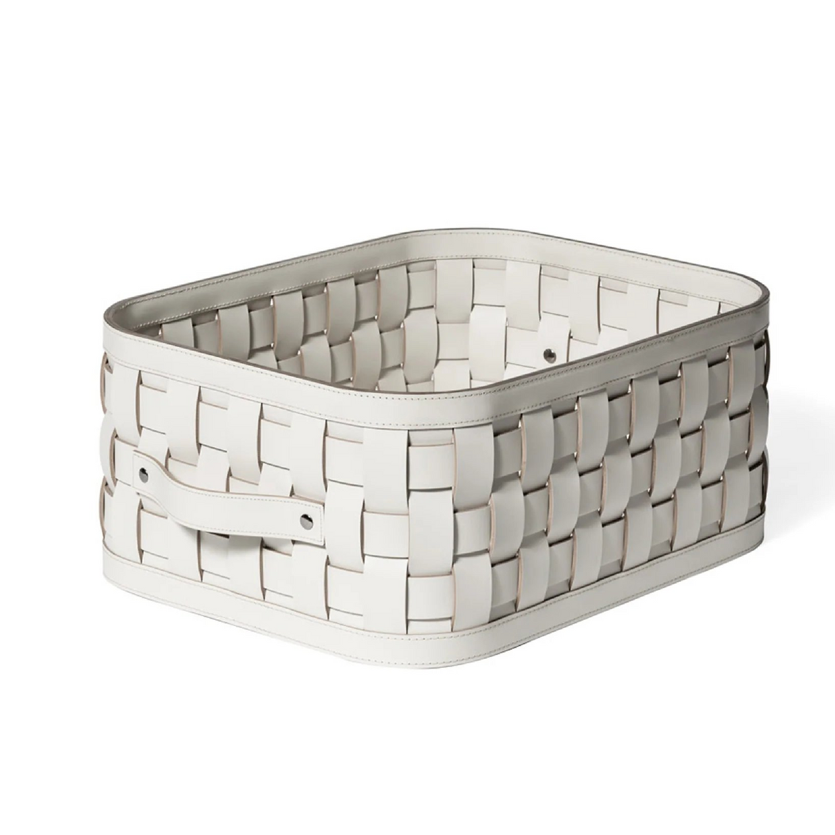 Rectangular Woven Leather Basket S | Pinetti Demetra | OROA.com
