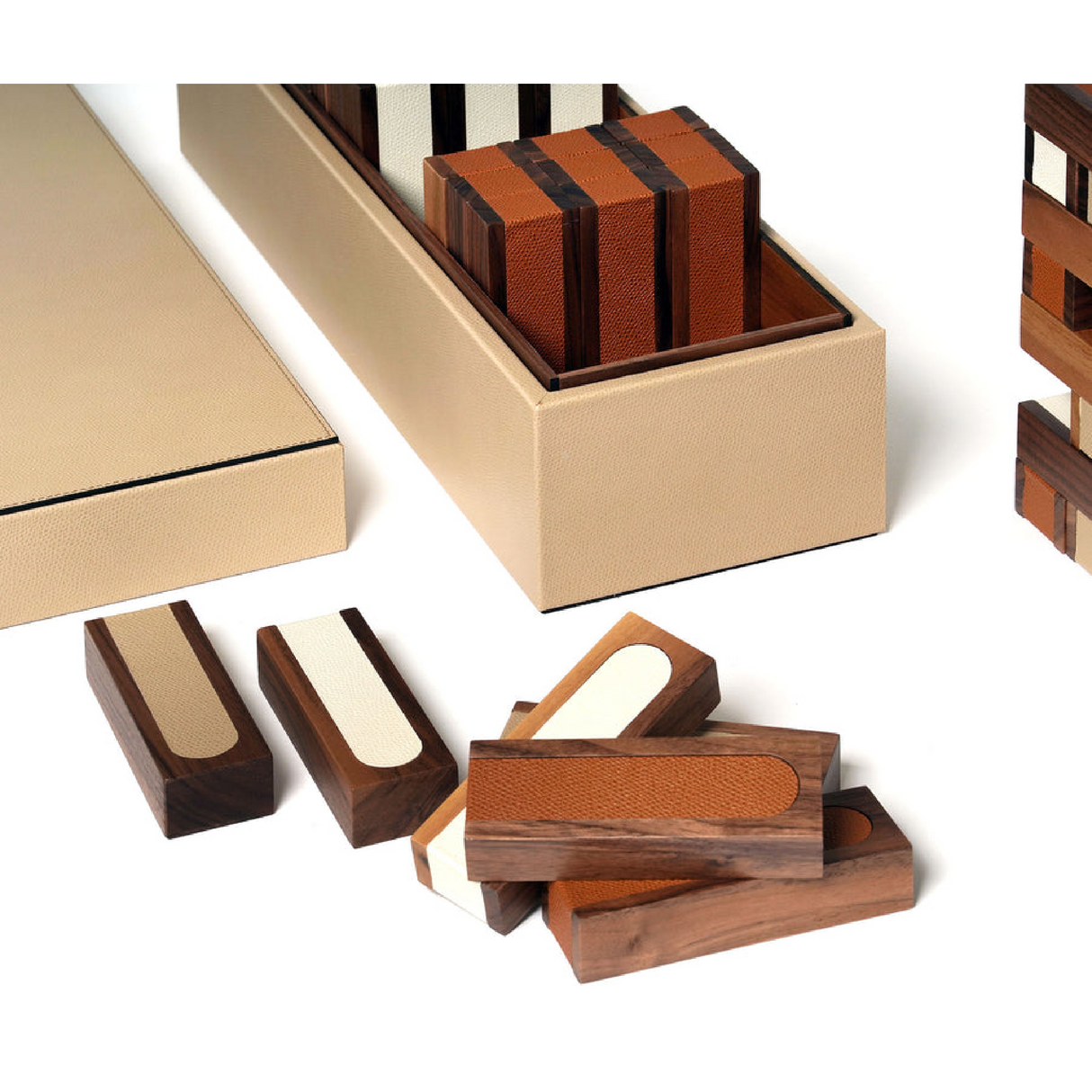 Italian Leather Covered Game Board | Pinetti | OROA.com