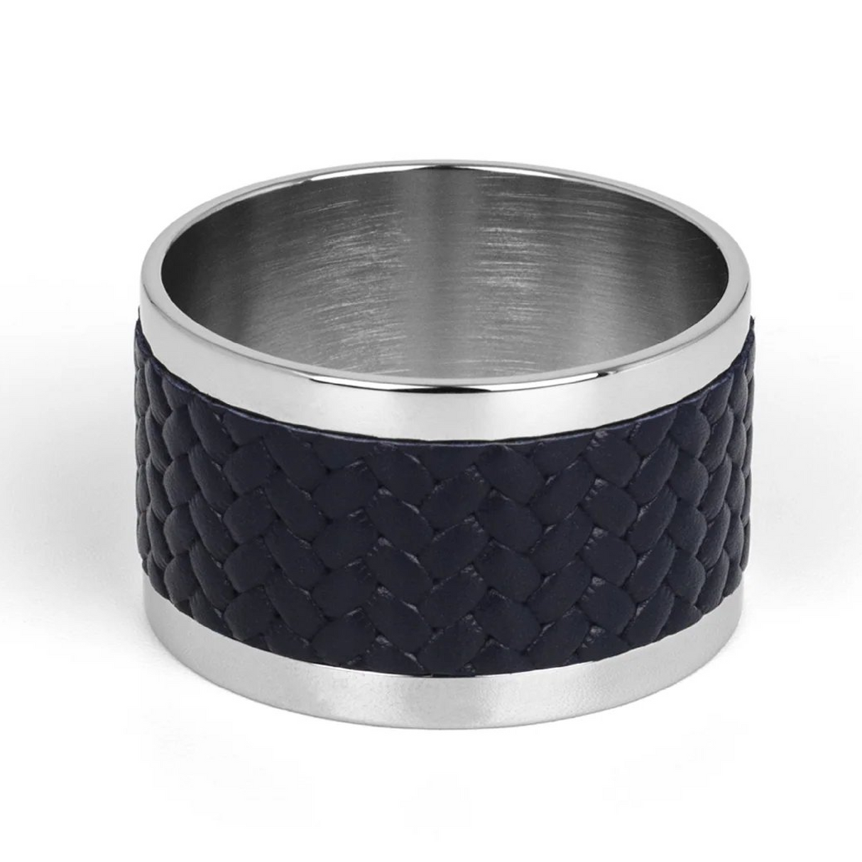 Leather Insert Metal Napkin Ring | Pinetti Saturno | OROA.com