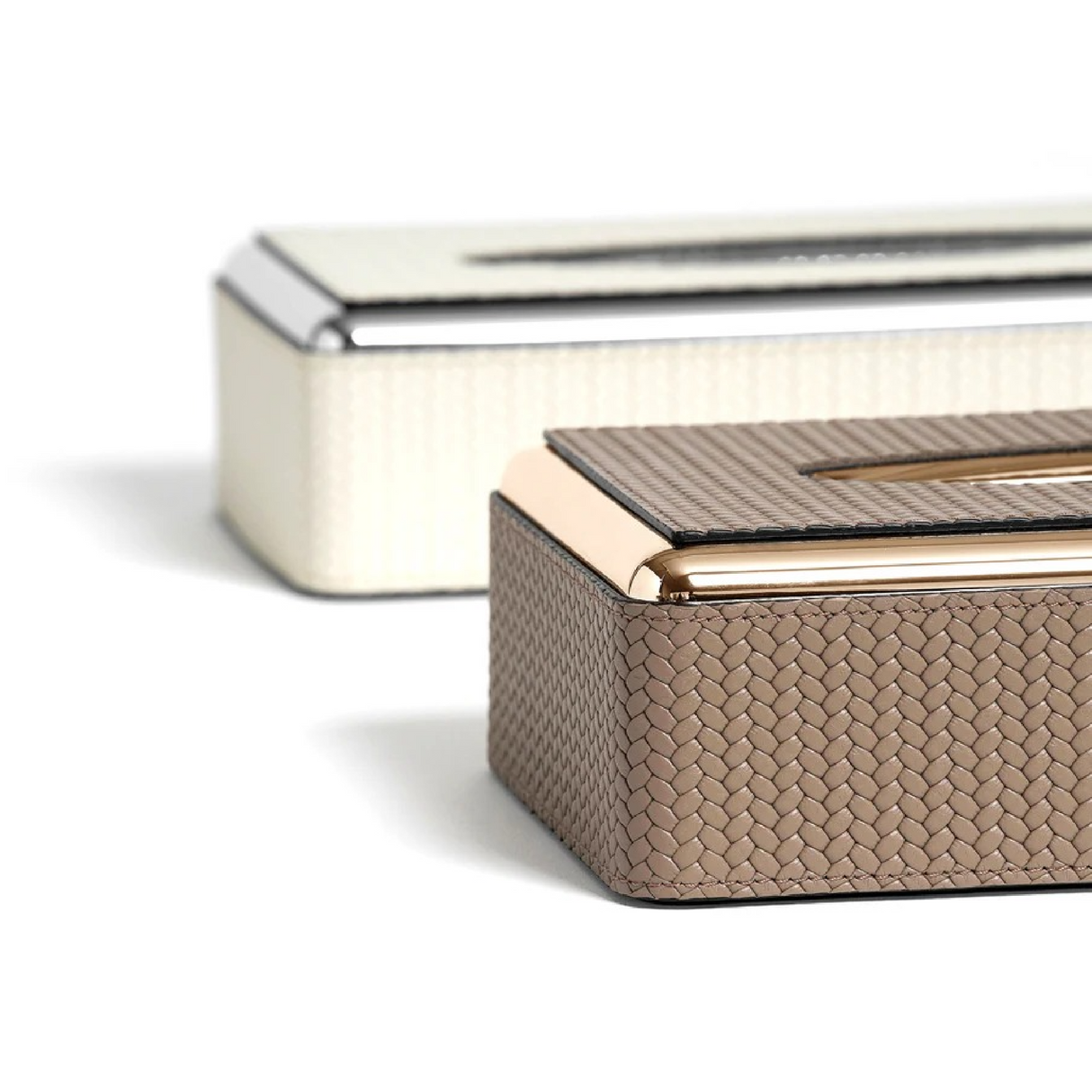 Rectangular Leather Tissue Box | Pinetti | OROA.com
