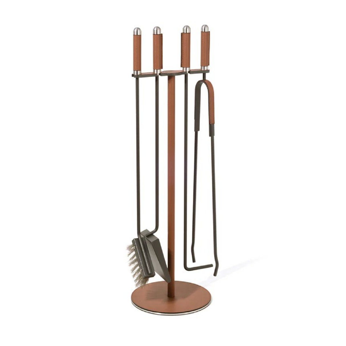 Leather Covered Fireplace Set | Pinetti | OROA.com