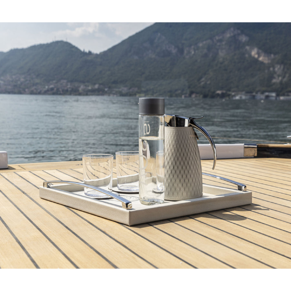 Laser-Cut Leather Thermal Carafe | Pinetti Style | OROA.com