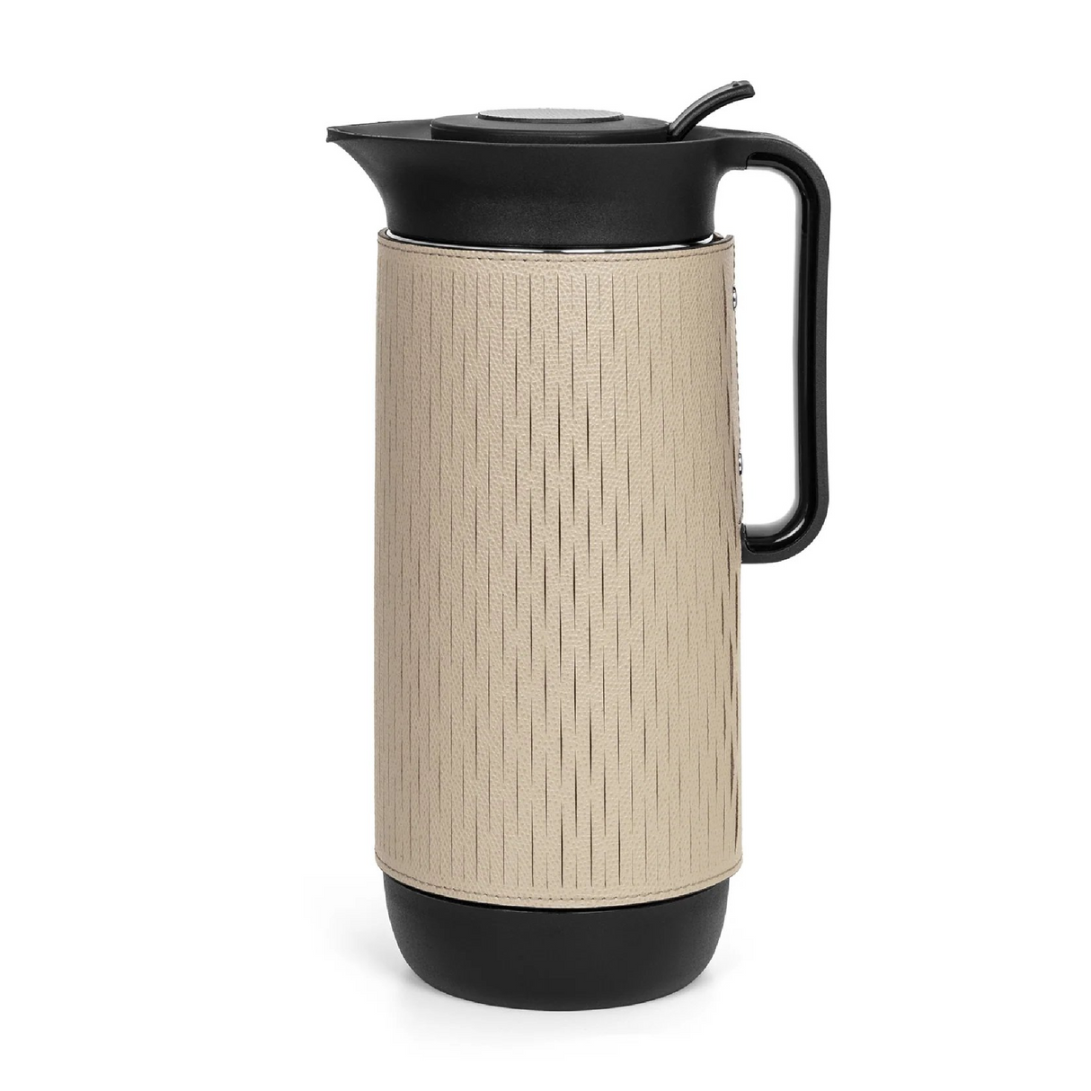 Grained Leather Covered Thermal Carafe | Pinetti Mocha | OROA.com