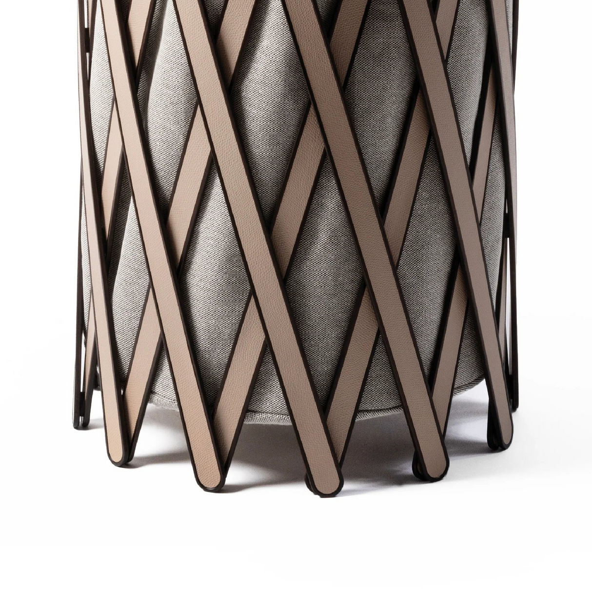 Leather Covered Foldable Laundry Basket | Pinetti Safari | OROA.com