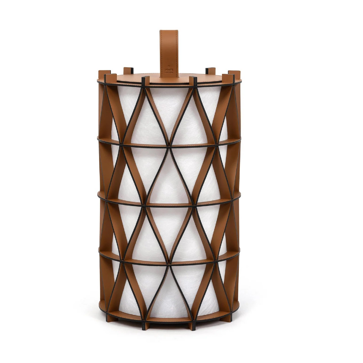 Cylindrical Leather Outdoor Lantern | Pinetti Arena | OROA.com