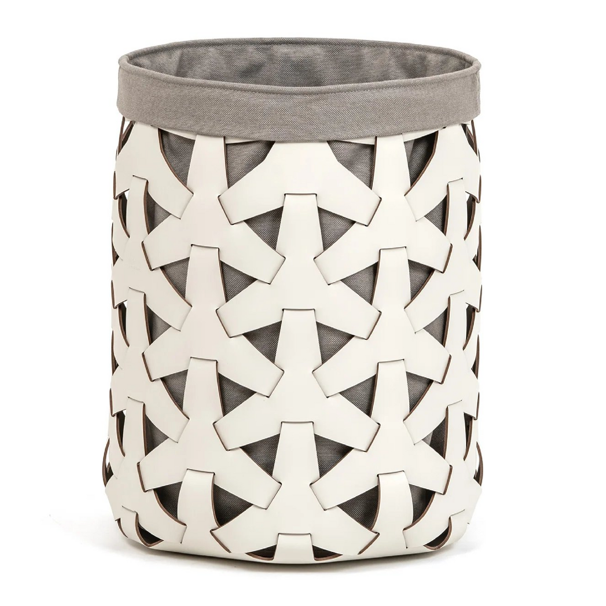 Woven Leather Round Basket | Pinetti Granada | OROA.com