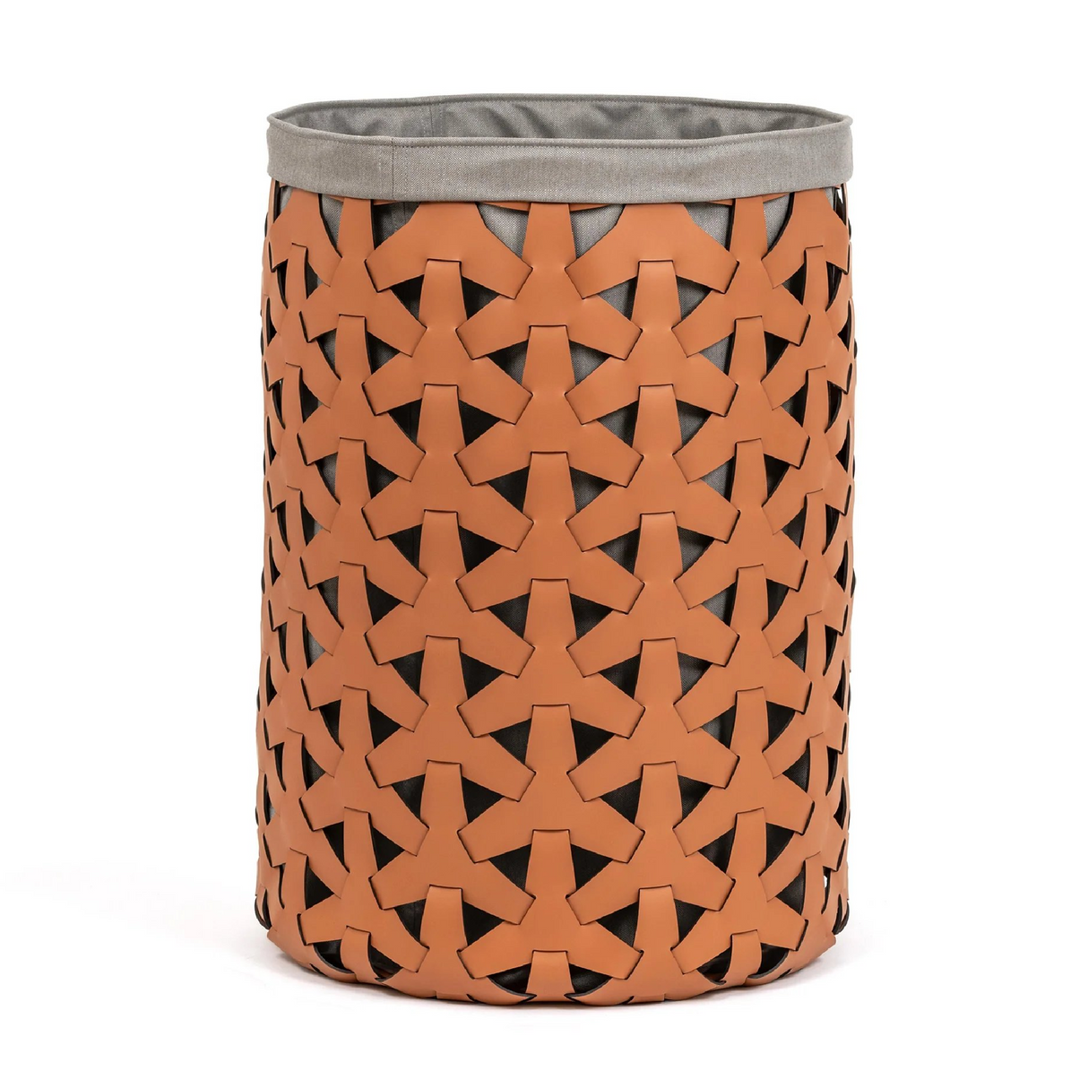 Woven Leather Maxi Round Basket – Granada – front view