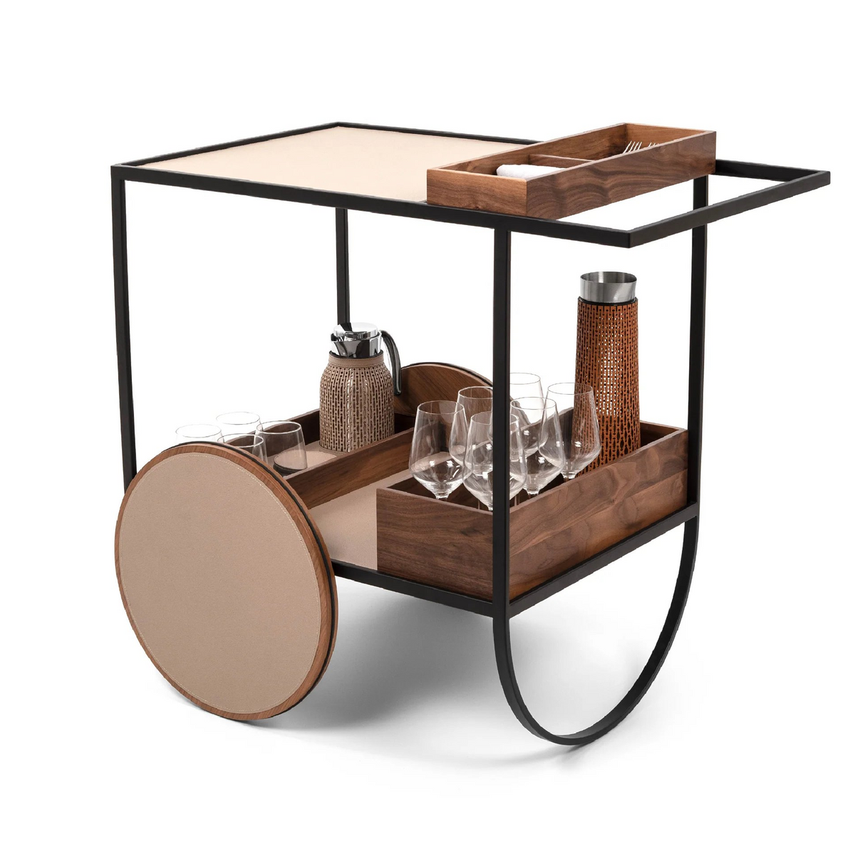 Wooden Serving Trolley | Pinetti Magenta | OROA.com