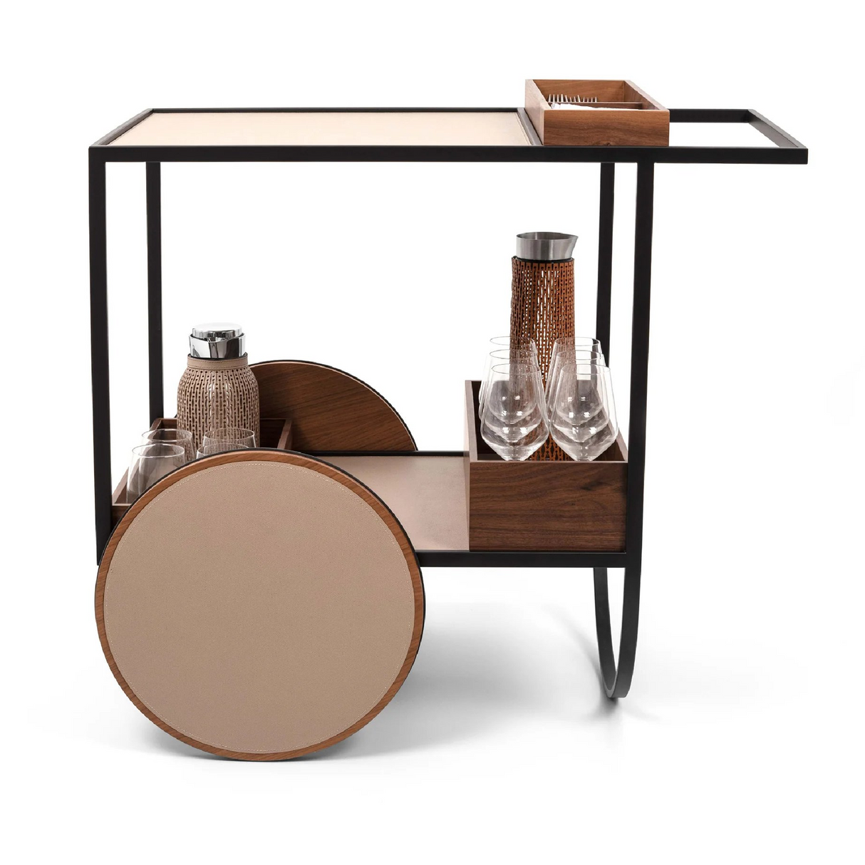 Wooden Serving Trolley | Pinetti Magenta | OROA.com