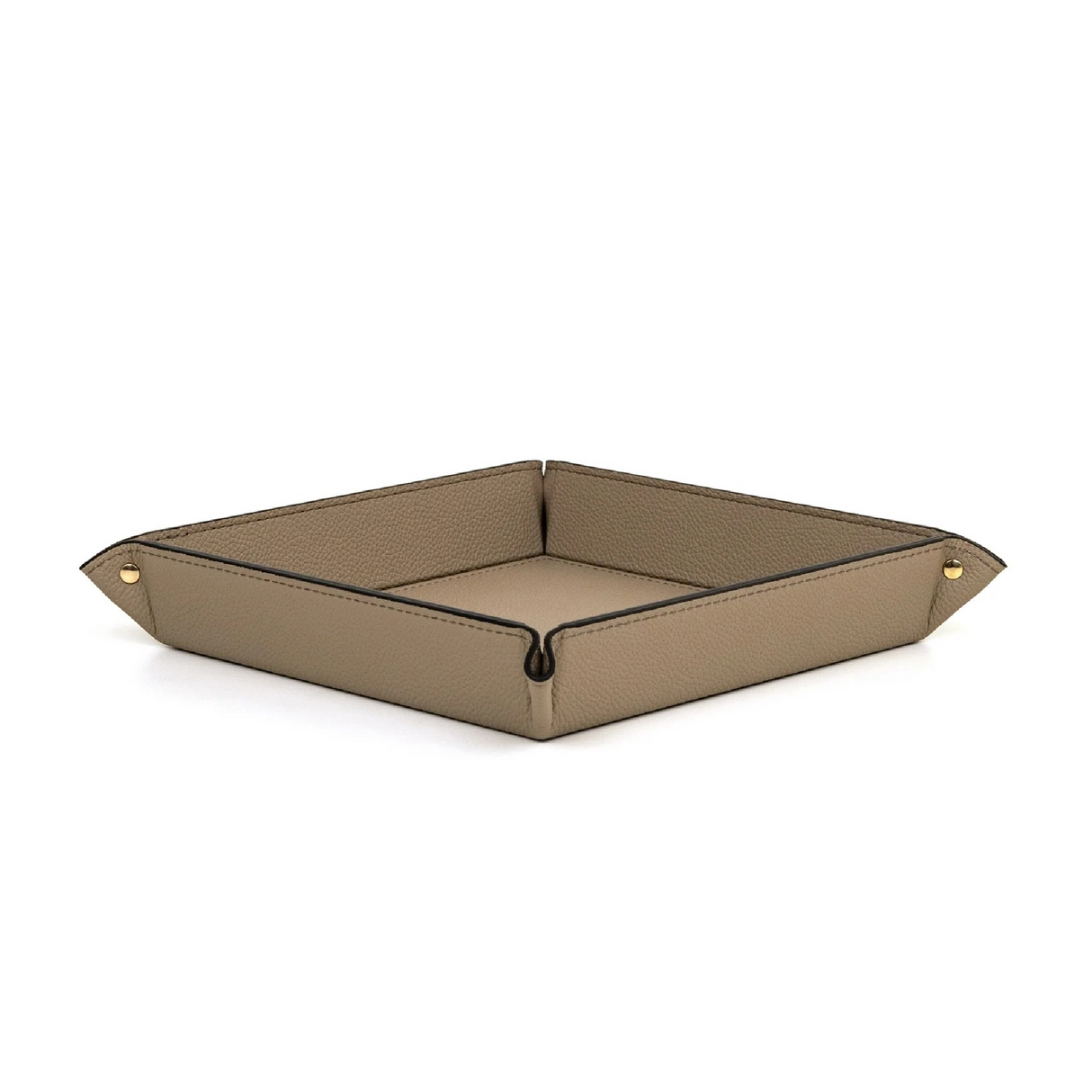 Square Studded Leather Trinket Tray | Pinetti Rigid | OROA.com