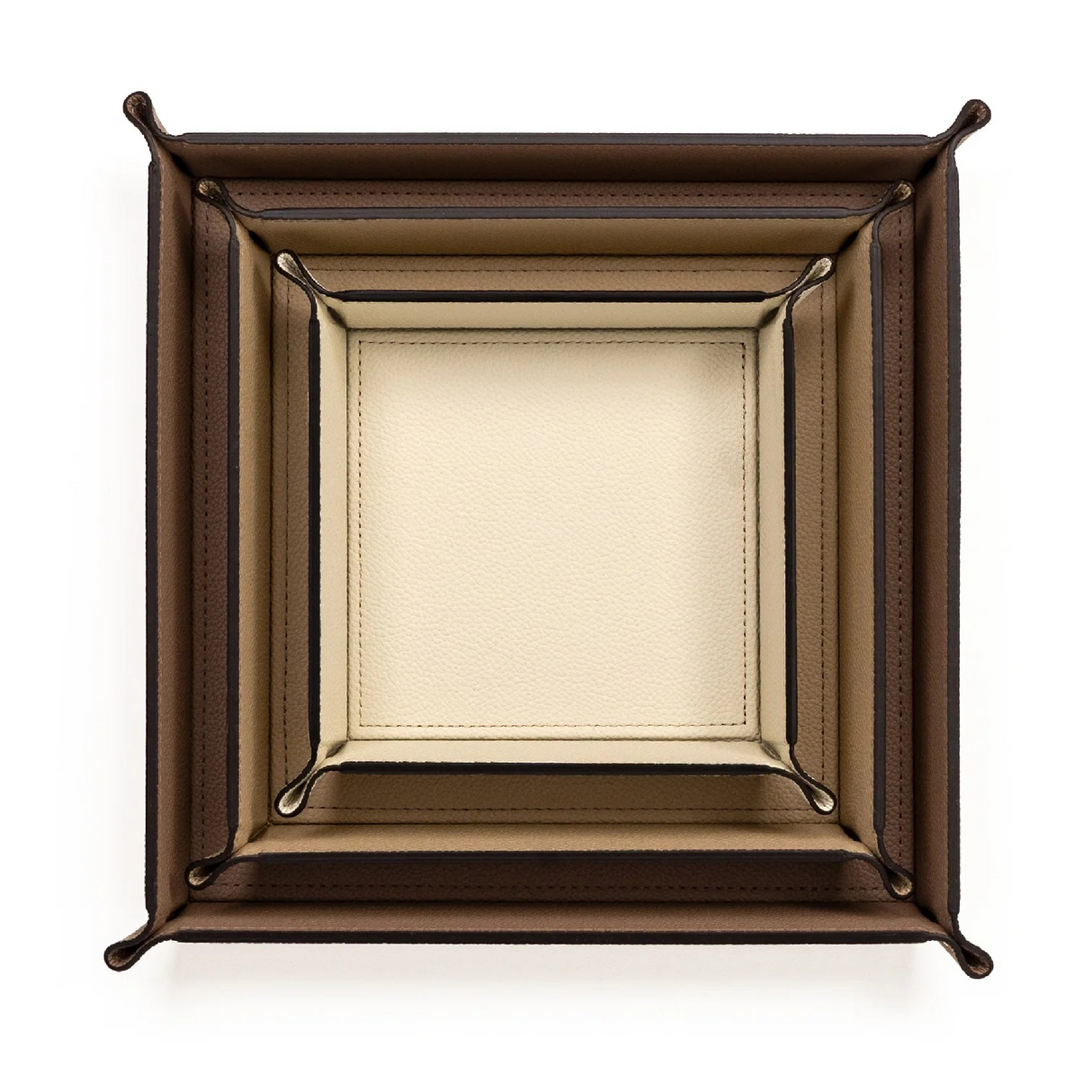 Square Studded Leather Trinket Tray | Pinetti Rigid | OROA.com