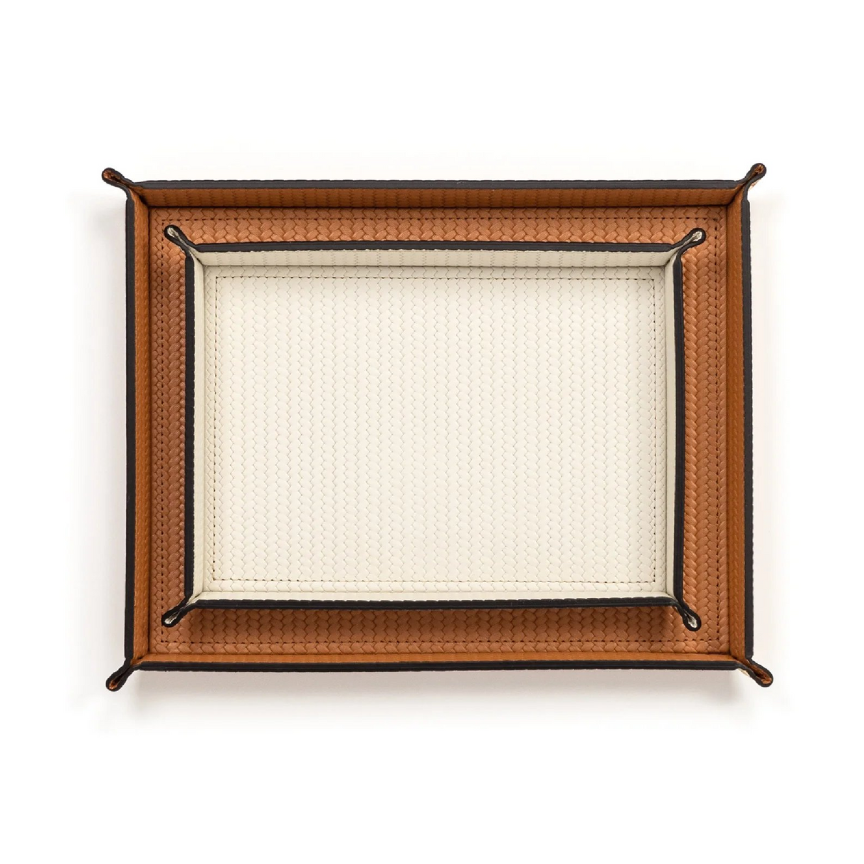 Rectangular Studded Leather Trinket Tray | Pinetti Rigid | OROA.com