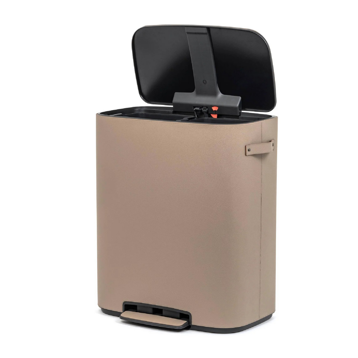Leather Covered Tall Pedal Bin | Pinetti Big | OROA.com