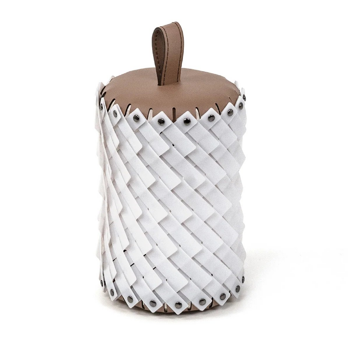 Woven Leather Table Lantern | Pinetti Almeria | Italianfurnioture.com