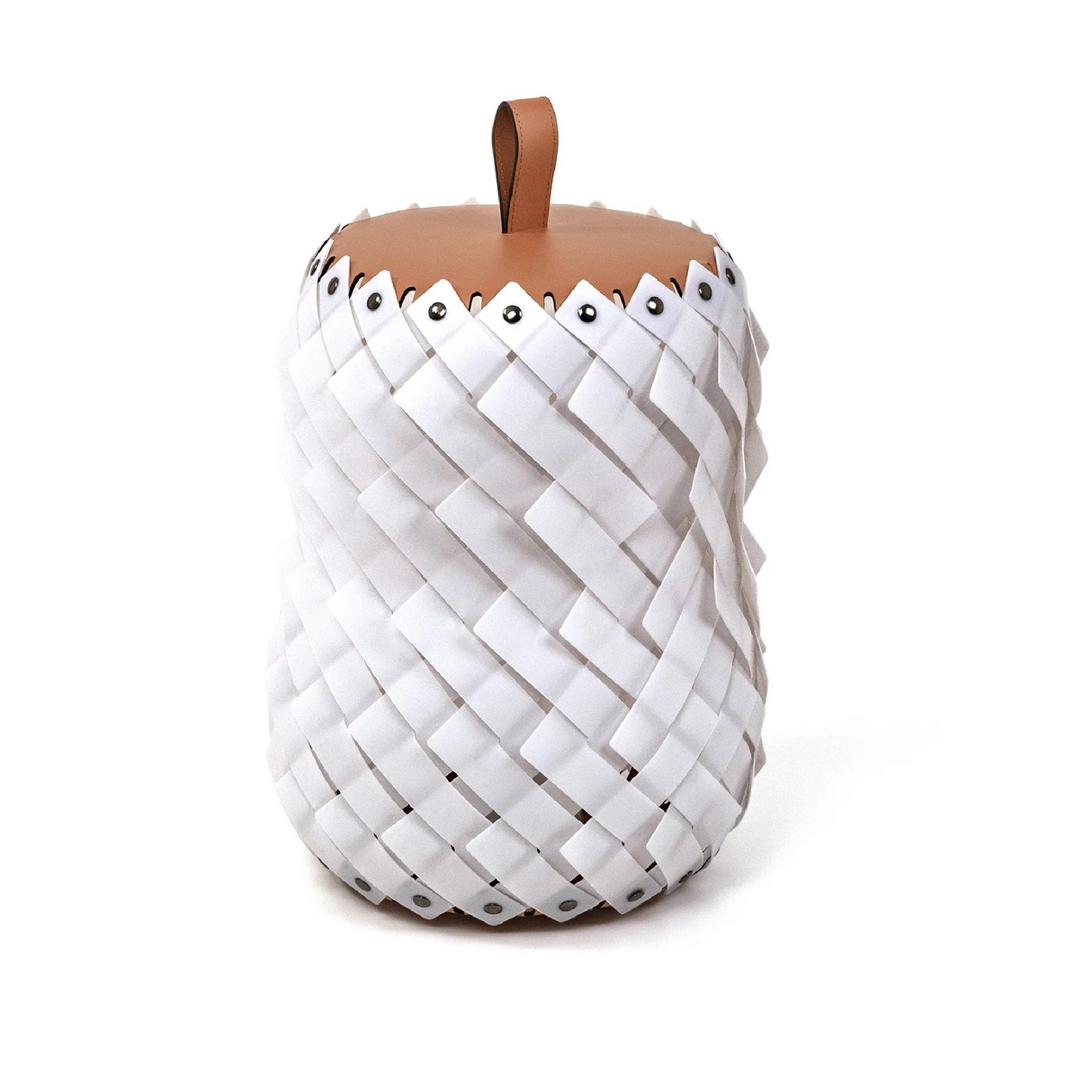 Woven Leather Floor Lantern | Oroa.com