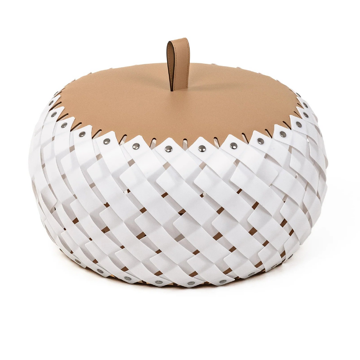 Woven Leather Floor Lantern | Pinetti Almeria | OROA.com