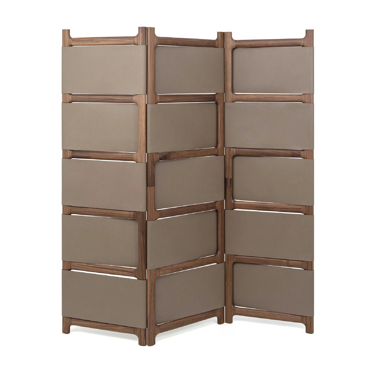 Wood Framed Leather Room Divider | Pinetti Chelsea | OROA.com