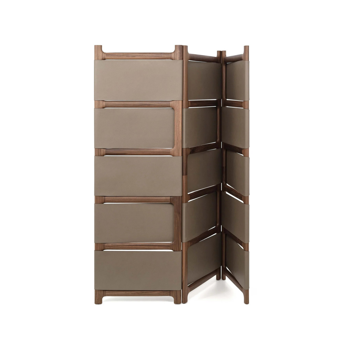 Wood Framed Leather Room Divider | Pinetti Chelsea | OROA.com