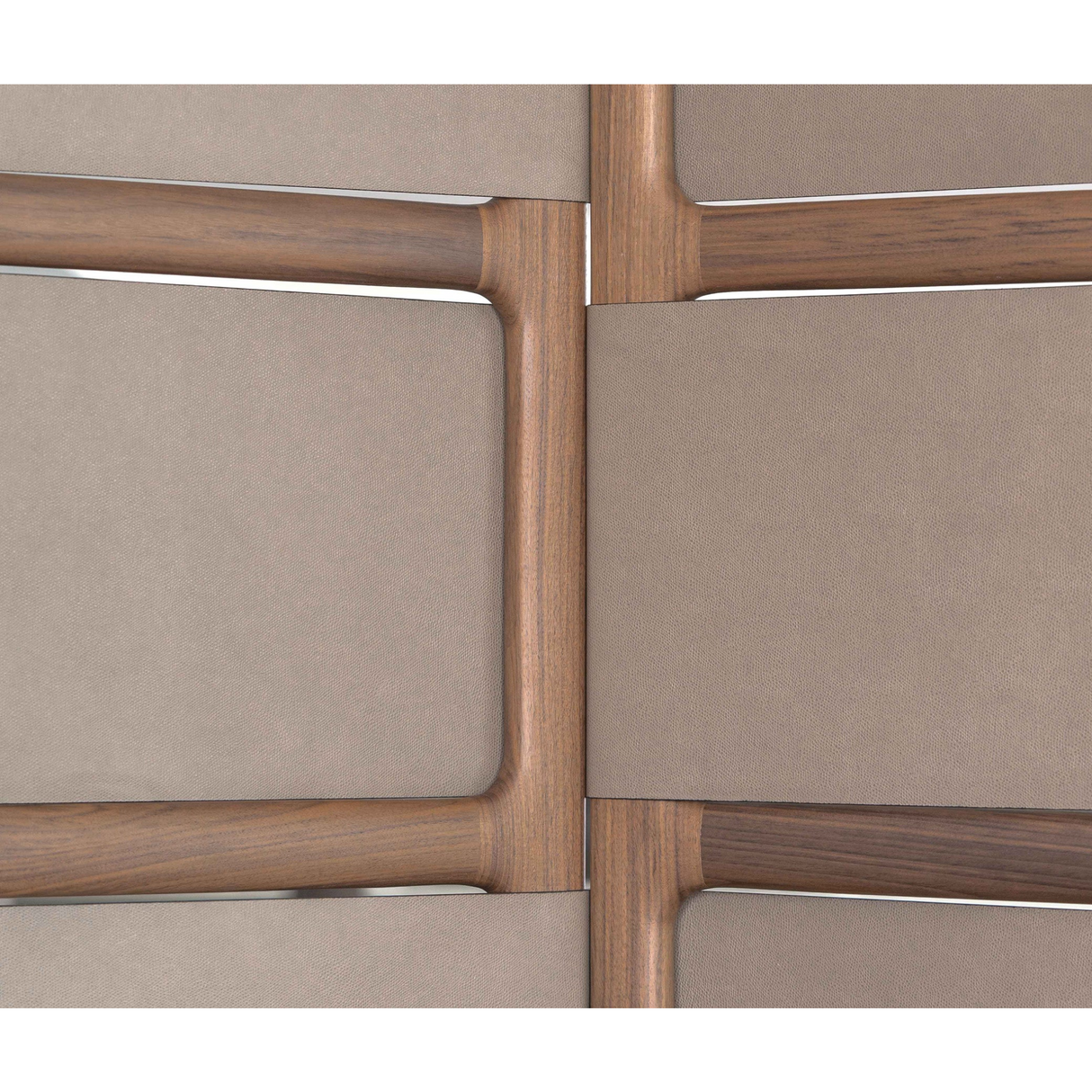 Wood Framed Leather Room Divider | Pinetti Chelsea | OROA.com