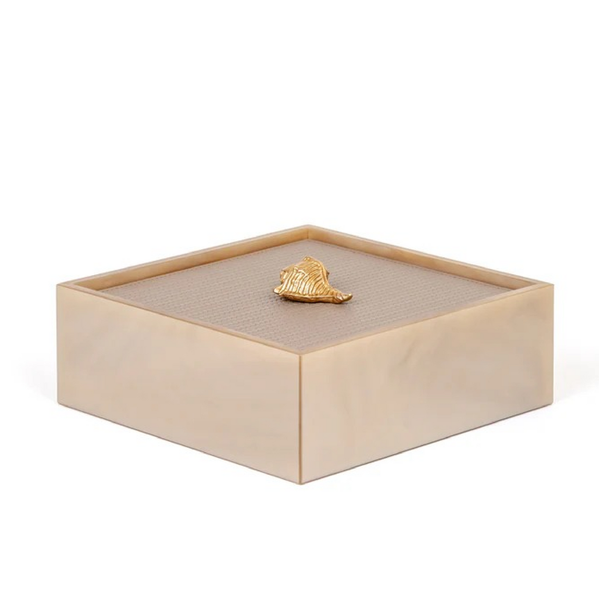 Leather Lidded Square Box S | Pinetti Bea | OROA.com