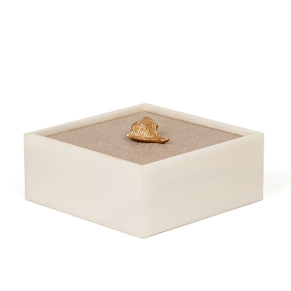 Leather Lidded Square Box S | Pinetti Bea | OROA.com