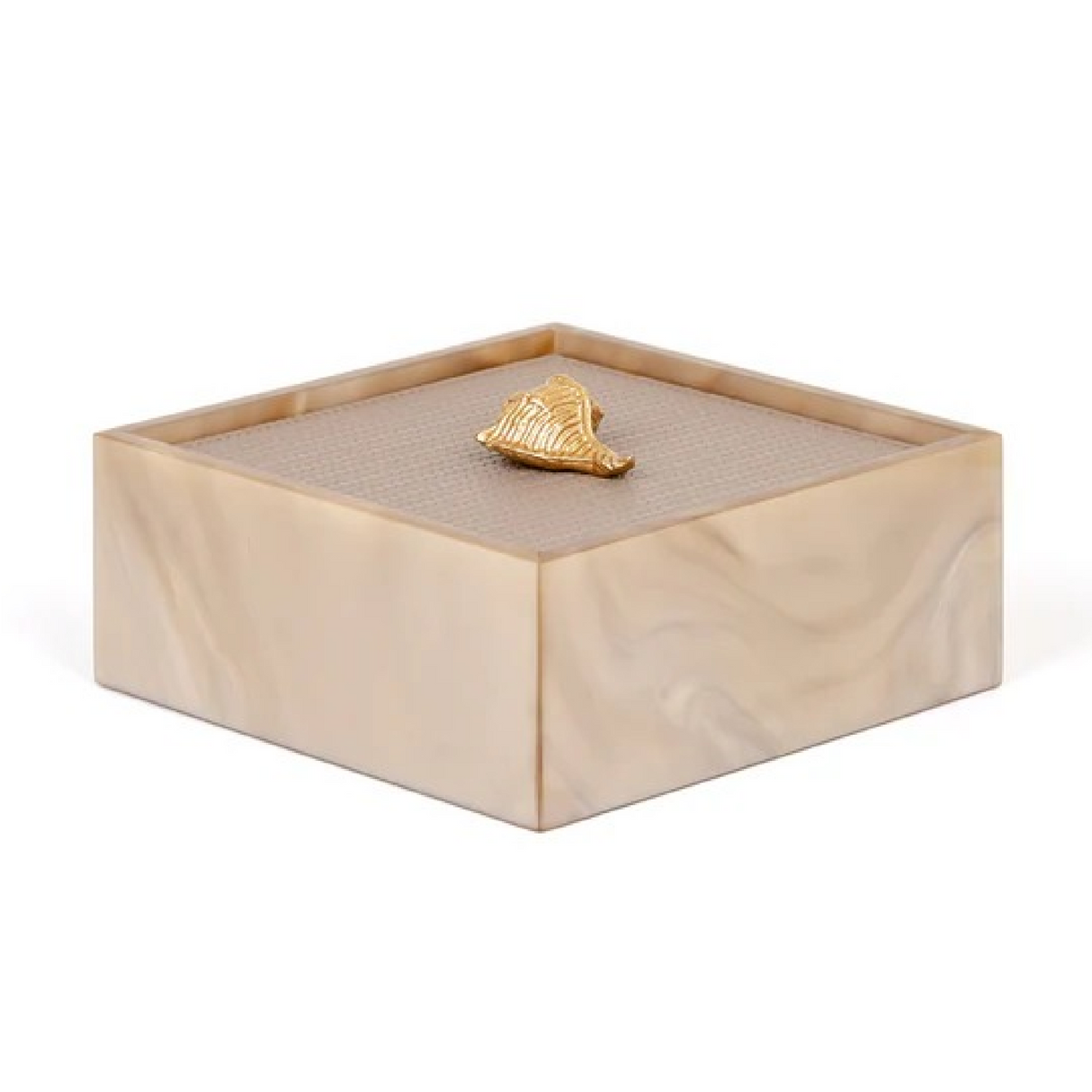 Leather Lidded Square Box S | Pinetti Bea | OROA.com
