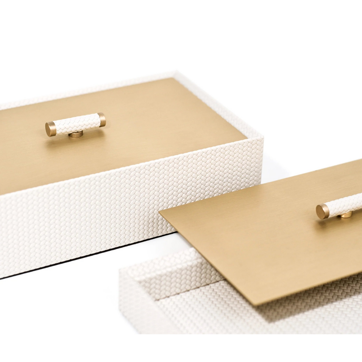 Calfskin Leather Rectangular Box | Pinetti Iside | OROA.com