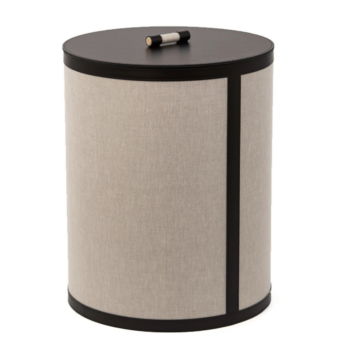 Short Round Leather Basket | Pinetti Penelope | Italianfuniture.com