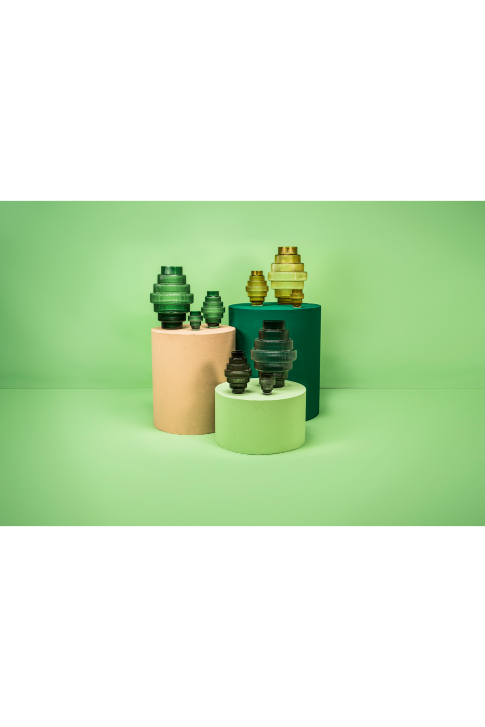 Green Tiered Glass Vase | Pols Potten Steps | Oroa.com