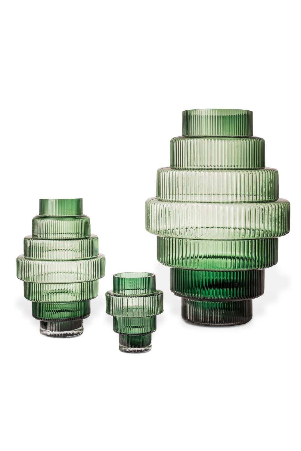 Green Tiered Glass Vase | Pols Potten Steps | Oroa.com