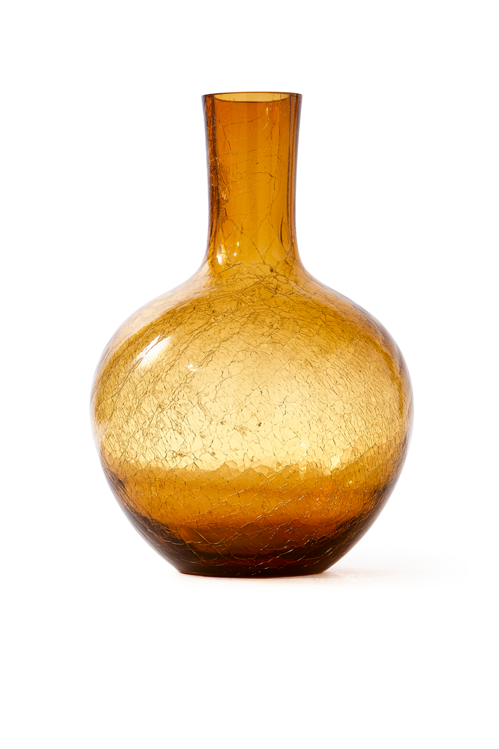 Yellow Crackled Glass Vase | Pols Potten Ball Body | Oroa.com