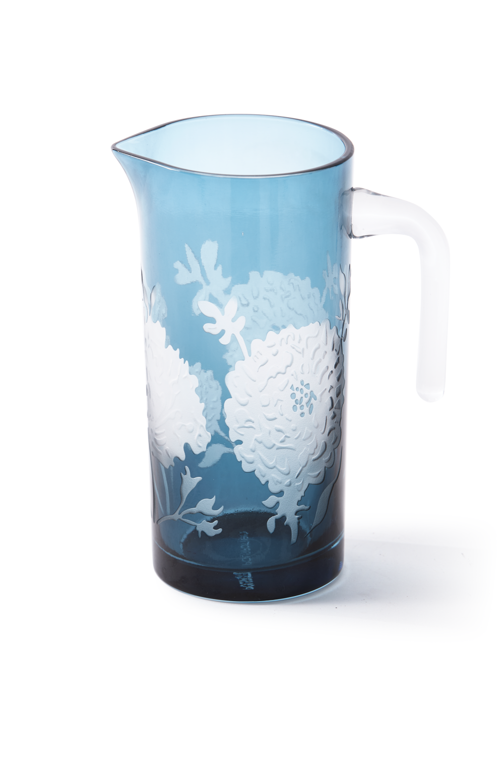 Floral Patterned Blue Glass Pitcher | Pols Potten Peony | Oroa.com