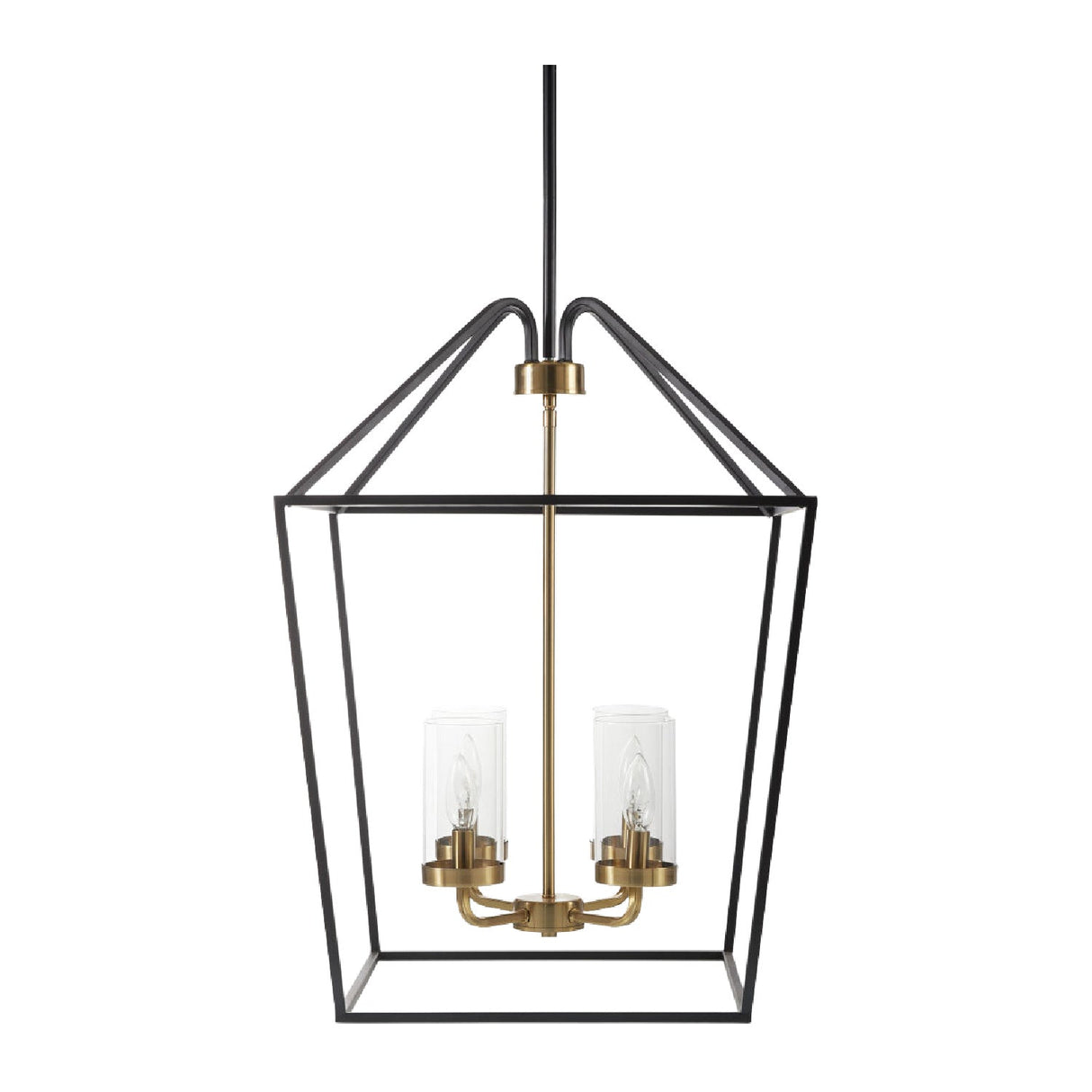 Modern European furniture - Geometrical Black Framed 4-Light Chandelier - www.oroa.com