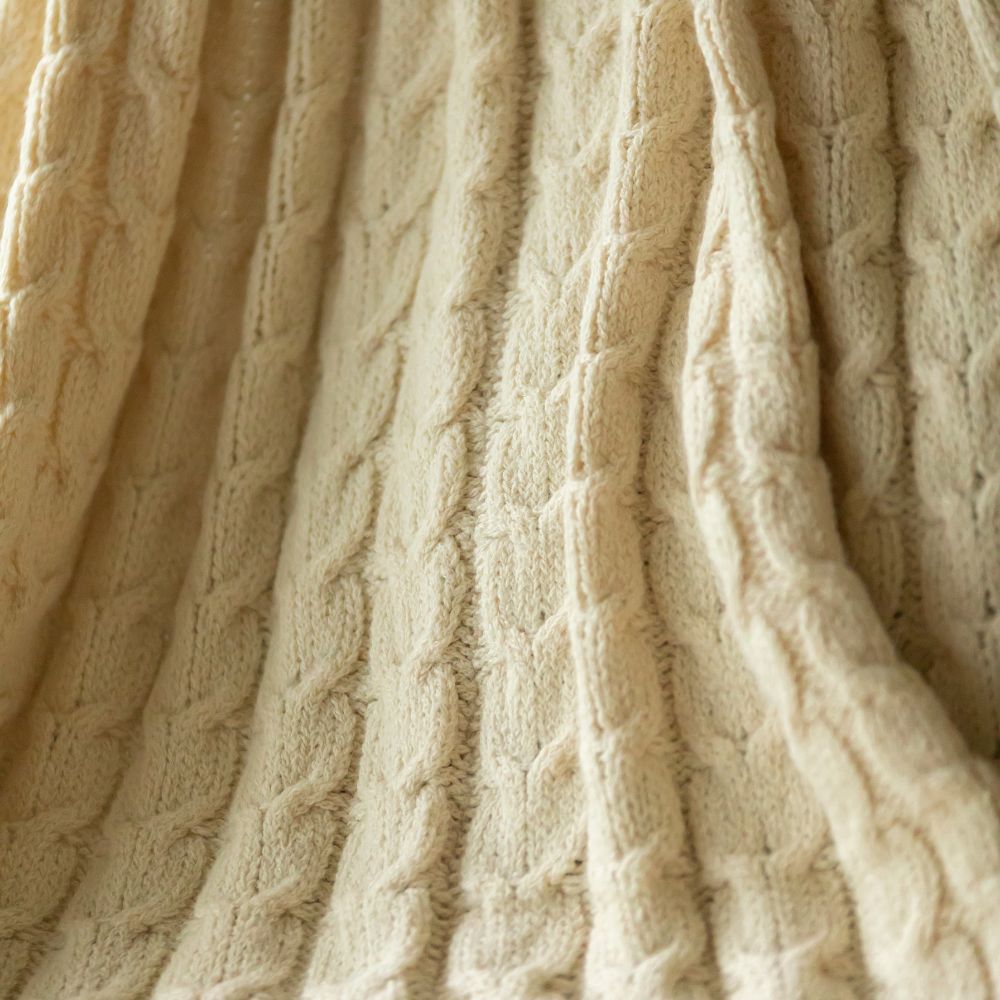 Hand-loomed Peruvian Pima Cotton & Undyed Baby Alpaca Throw Blanket - OROA