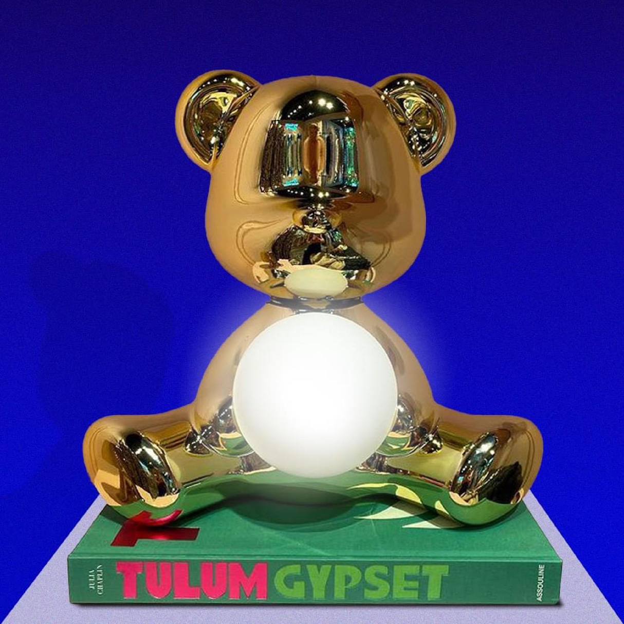 Gold Bear Table Lamp | Qeeboo Teddy Girl | OROA.com
