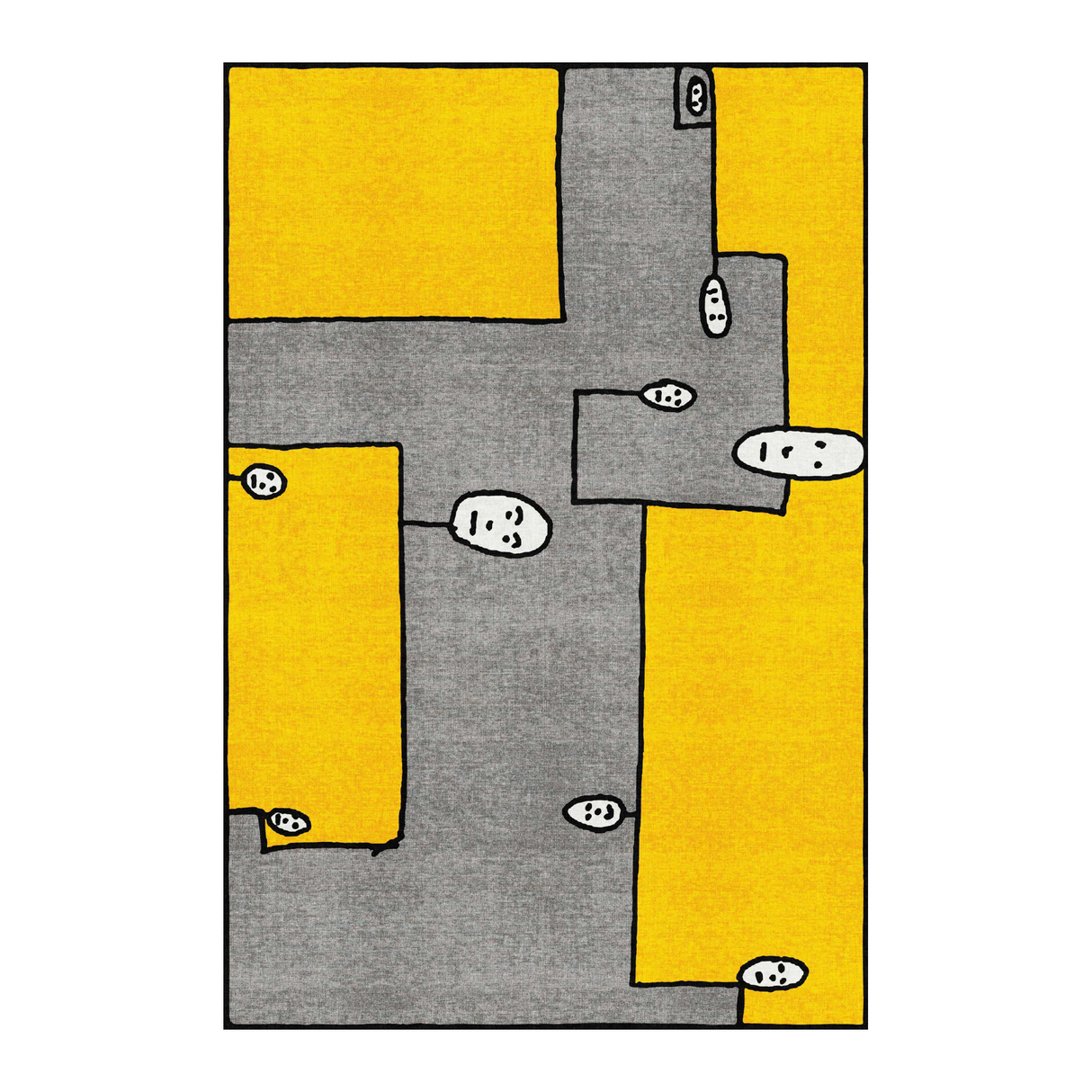 Illustrated Yellow Rug 10' x 6'7" | Qeeboo Dog | OROA.com