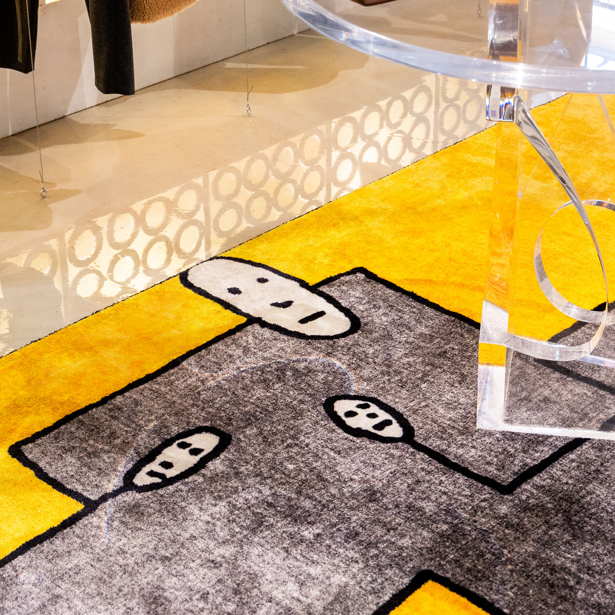 Illustrated Yellow Rug 10' x 6'7" | Qeeboo Dog | OROA.com